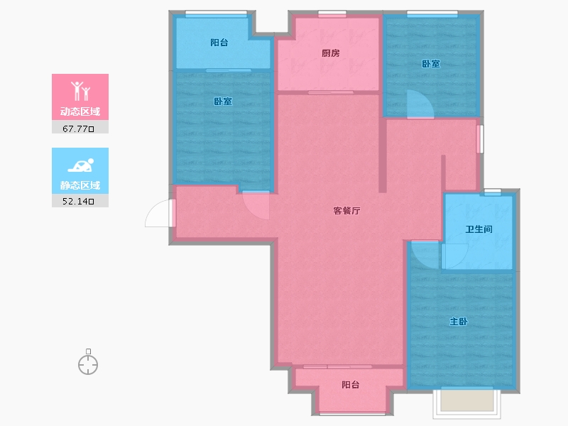 陕西省-咸阳市-联诚国际-108.44-户型库-动静分区