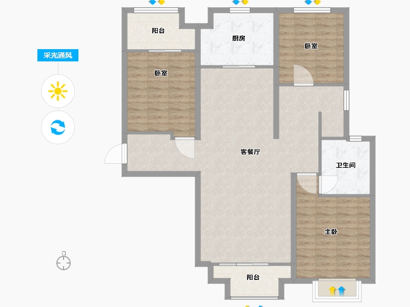 陕西省-咸阳市-联诚国际-108.44-户型库-采光通风