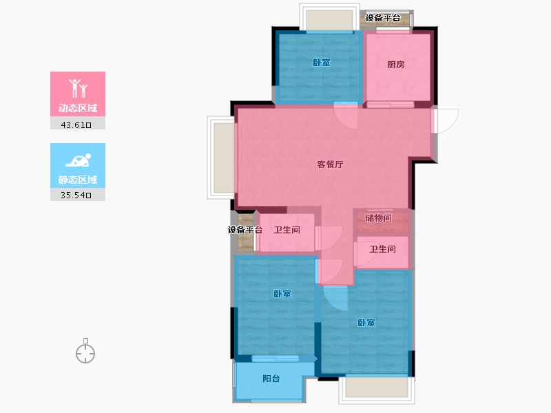 江苏省-无锡市-耘林生命公寓-72.00-户型库-动静分区