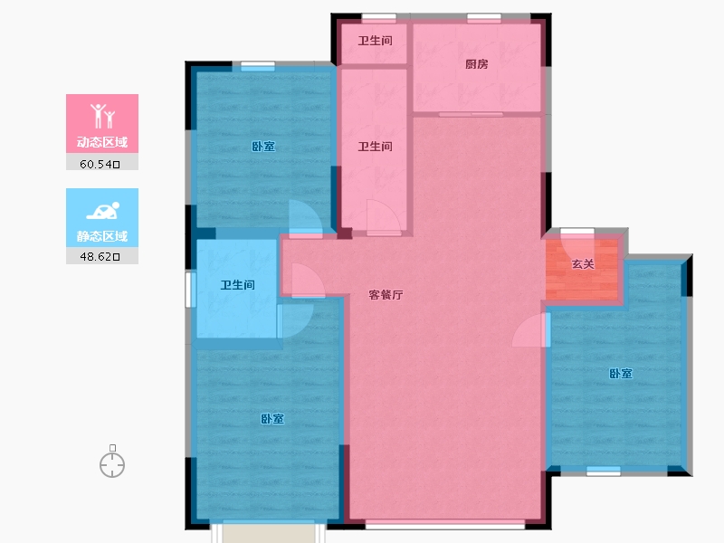 辽宁省-盘锦市-林海景天·林溪苑-97.99-户型库-动静分区