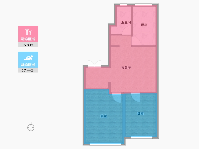 吉林省-四平市-梨树 锦绣明珠-56.92-户型库-动静分区