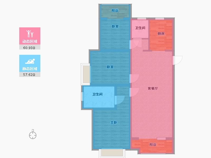 陕西省-咸阳市-联诚国际-106.80-户型库-动静分区