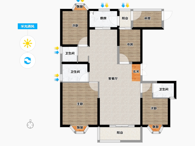 云南省-昆明市-华信悦峰-137.78-户型库-采光通风