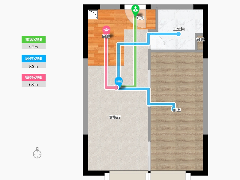 陕西省-西安市-西安恒大养生谷公寓-45.47-户型库-动静线