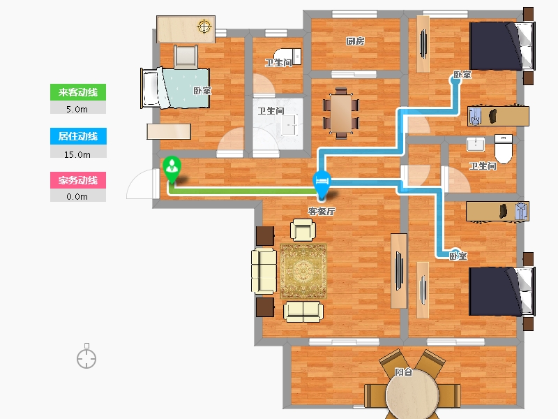 陕西省-西安市-秦琪佳苑-106.00-户型库-动静线