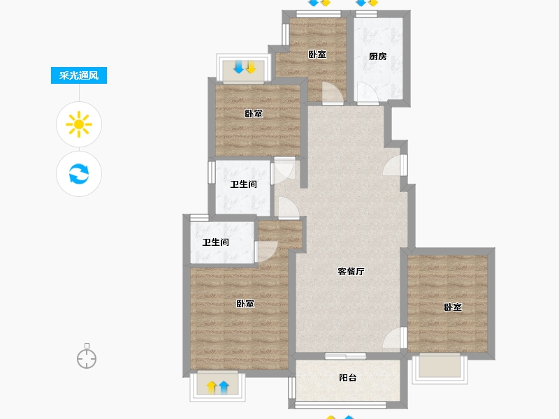 江苏省-无锡市-中隆润熙府-86.00-户型库-采光通风