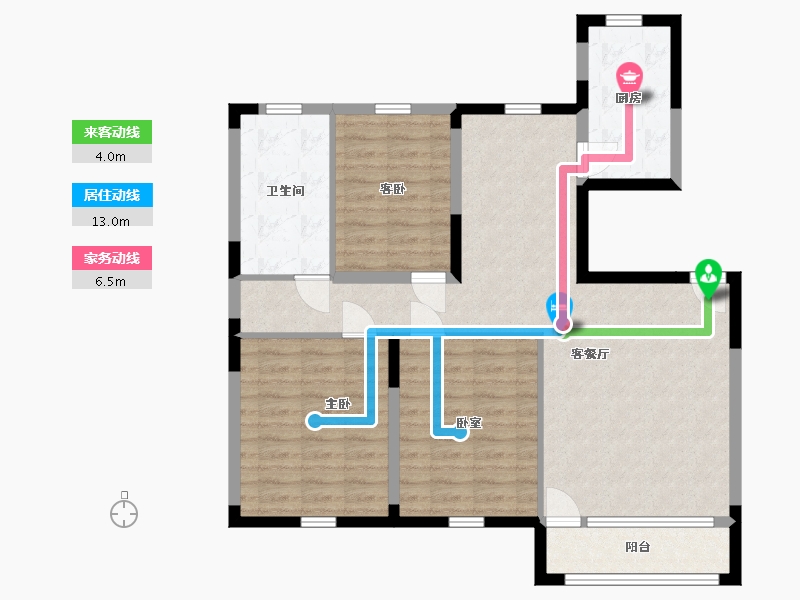 辽宁省-辽阳市-金域揽境-94.49-户型库-动静线