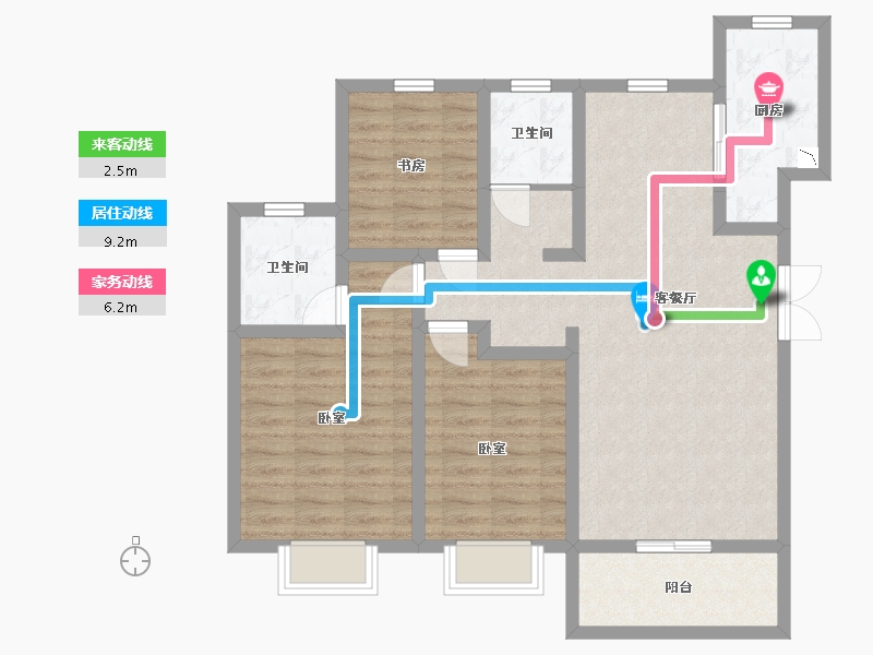 陕西省-咸阳市-城市之光-92.00-户型库-动静线