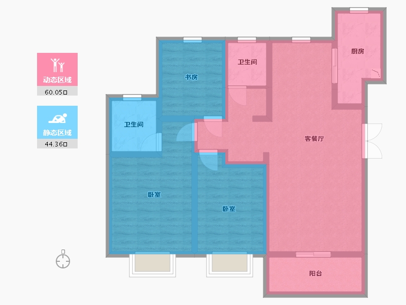 陕西省-咸阳市-城市之光-92.00-户型库-动静分区