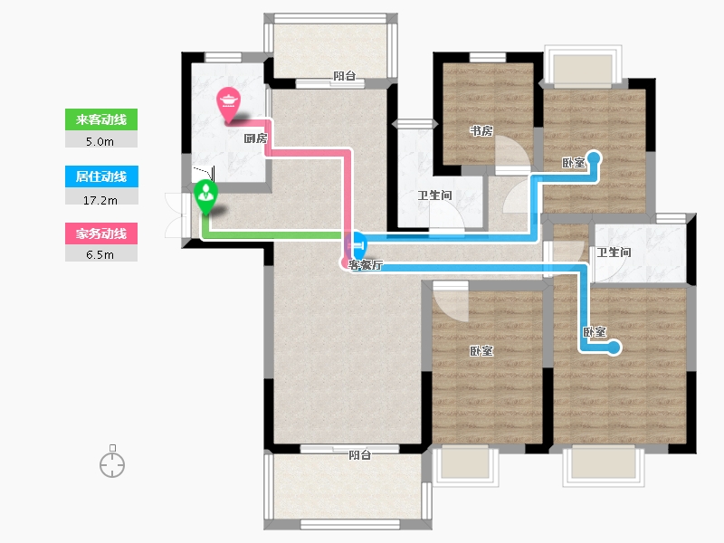 江苏省-无锡市-洛城雅园-103.01-户型库-动静线