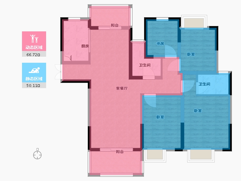 江苏省-无锡市-洛城雅园-103.01-户型库-动静分区