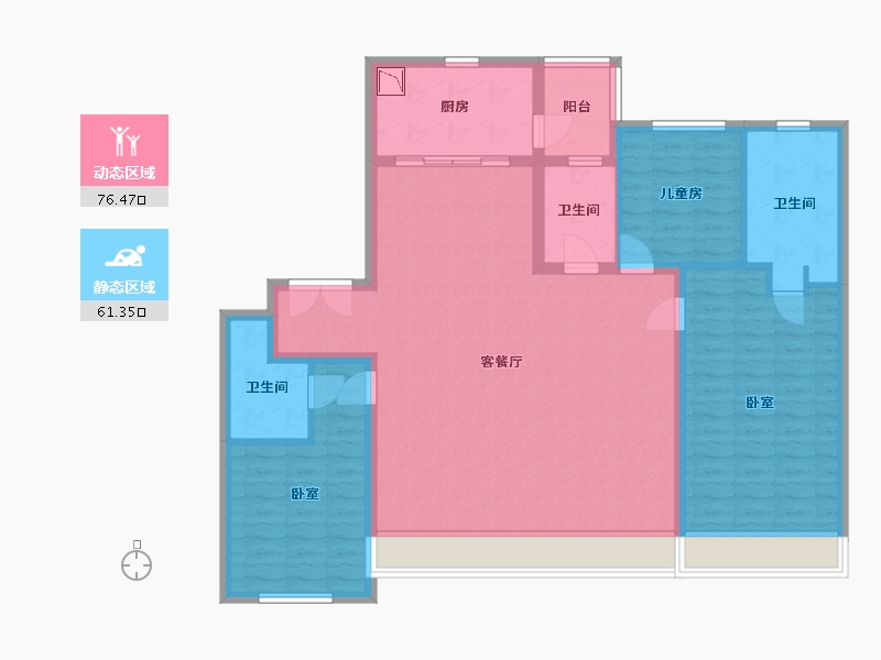 陕西省-咸阳市-中国铁建西派时代-124.96-户型库-动静分区