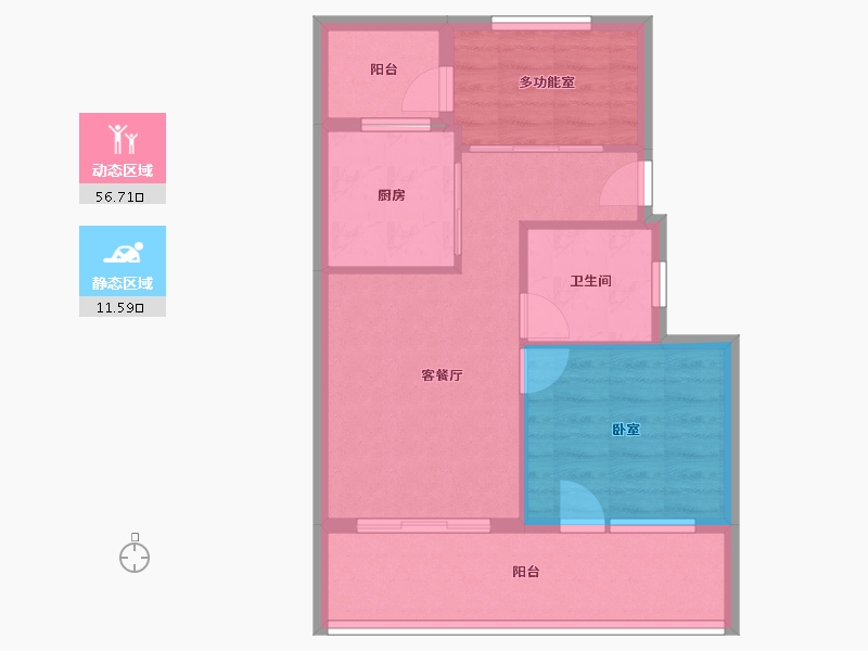 陕西省-西安市-太白熙岸·汤品-61.31-户型库-动静分区