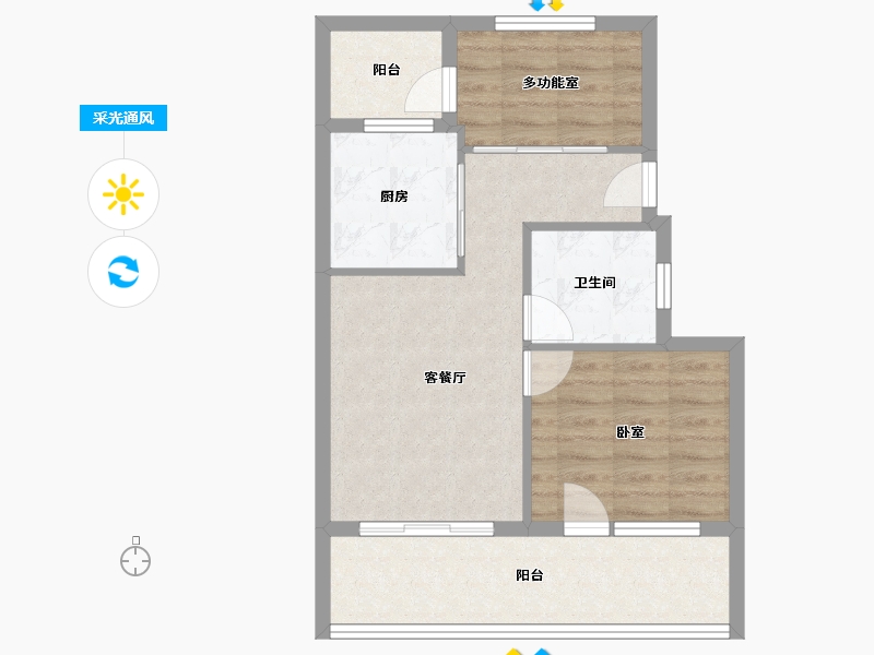 陕西省-西安市-太白熙岸·汤品-61.31-户型库-采光通风