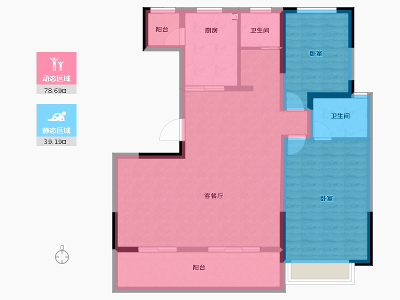 陕西省-西安市-南宫府-106.69-户型库-动静分区