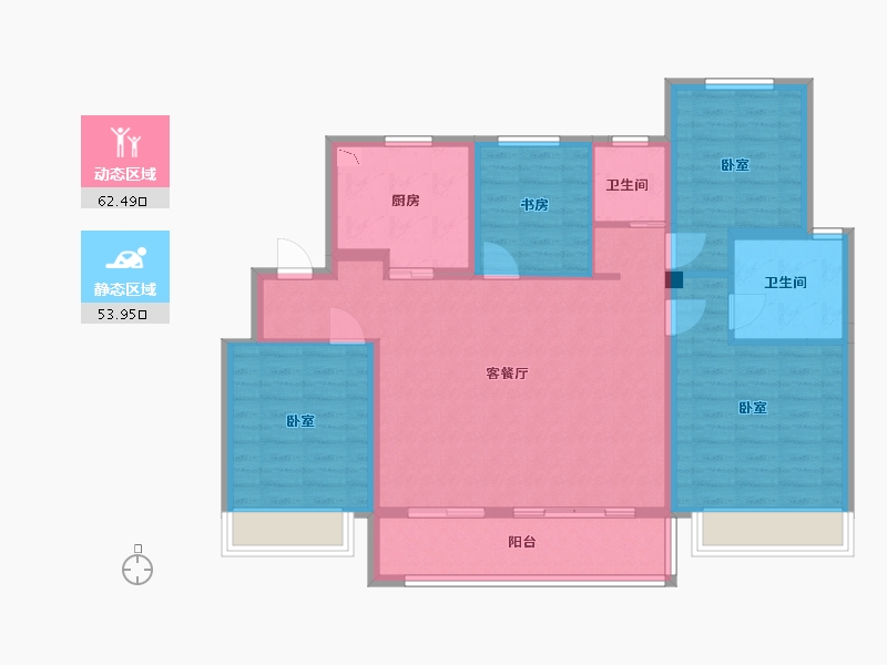 江苏省-无锡市-中海凤凰熙岸住宅-104.61-户型库-动静分区