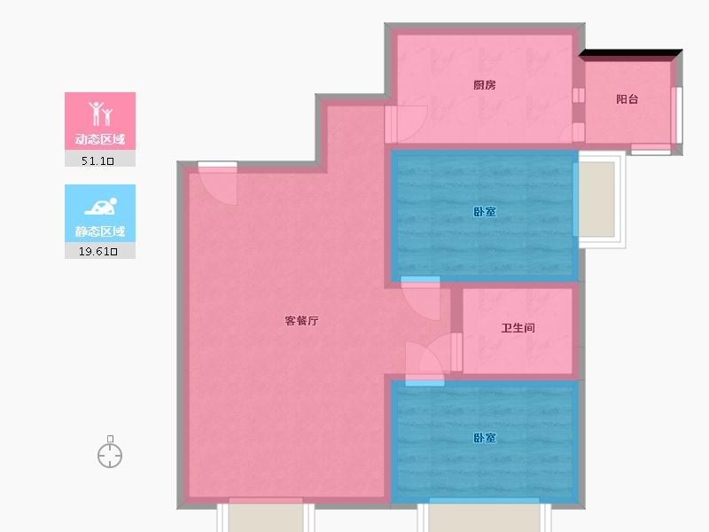 河北省-唐山市-唐山恒大华府-62.26-户型库-动静分区