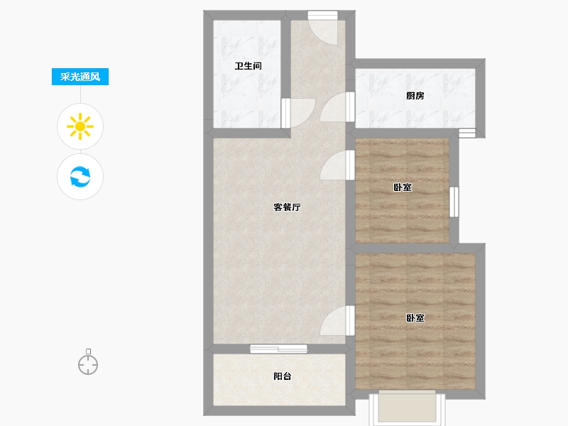 陕西省-西安市-新欧洲-57.14-户型库-采光通风