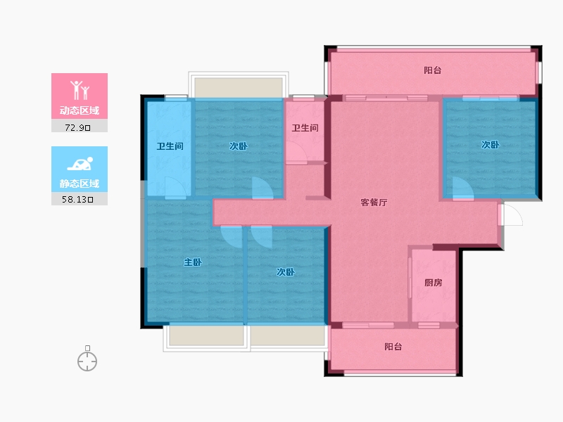 广西壮族自治区-梧州市-汇洋华府-118.24-户型库-动静分区