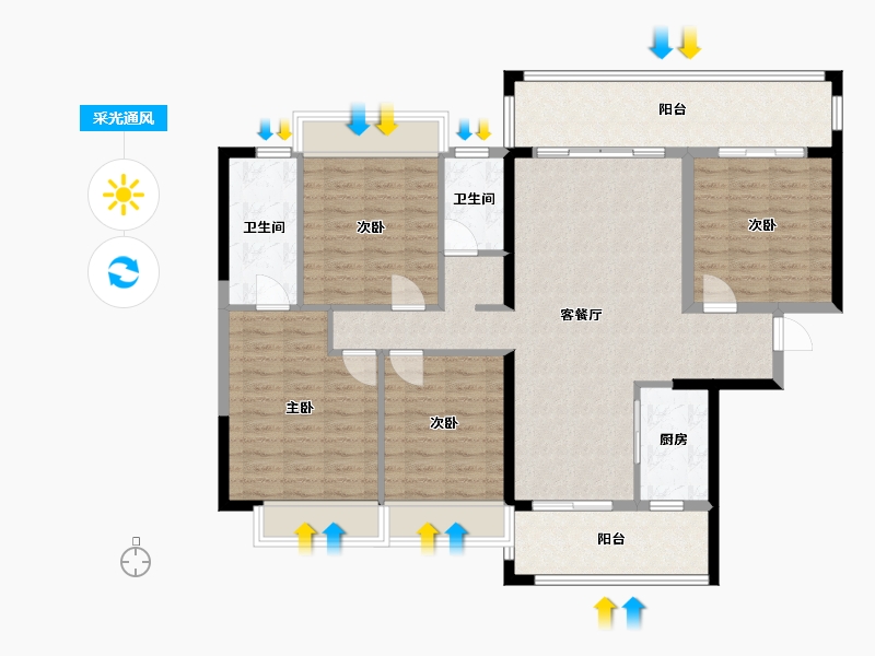 广西壮族自治区-梧州市-汇洋华府-118.24-户型库-采光通风