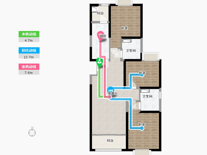 陕西省-西安市-咸阳恒大帝景-111.61-户型库-动静线