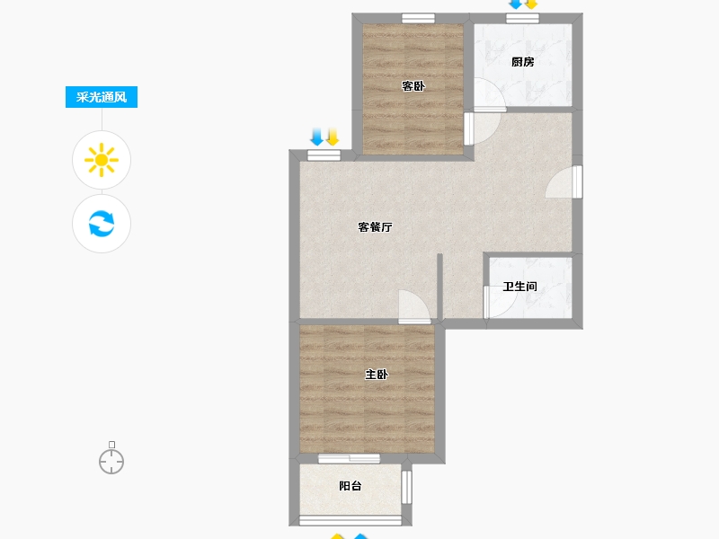 辽宁省-辽阳市-辽阳鑫德雅居-54.07-户型库-采光通风