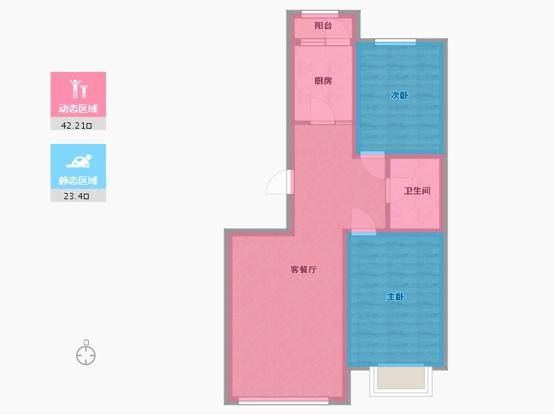 辽宁省-抚顺市-将军华府-57.88-户型库-动静分区