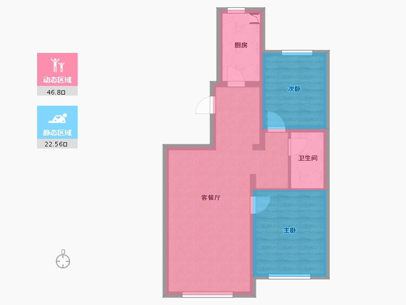 黑龙江省-哈尔滨市-融创城·领域-61.46-户型库-动静分区