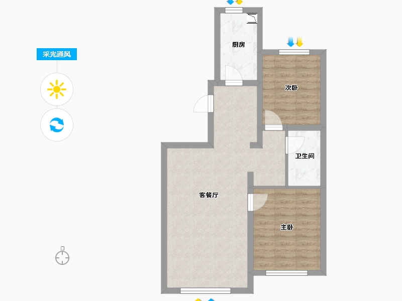 黑龙江省-哈尔滨市-融创城·领域-61.46-户型库-采光通风