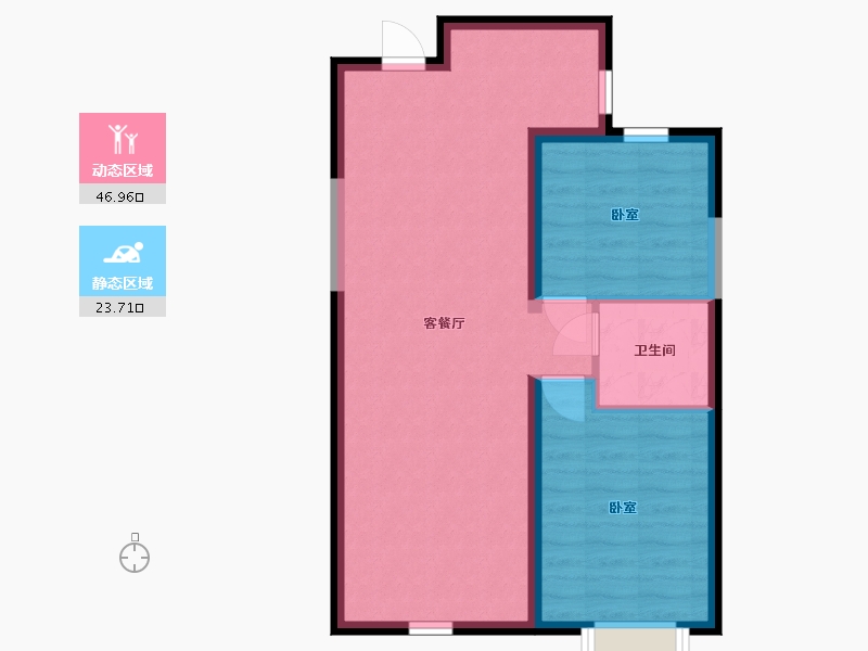 内蒙古自治区-包头市-万科公园五号-63.81-户型库-动静分区