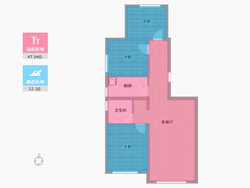 黑龙江省-哈尔滨市-融创城·领域-70.85-户型库-动静分区