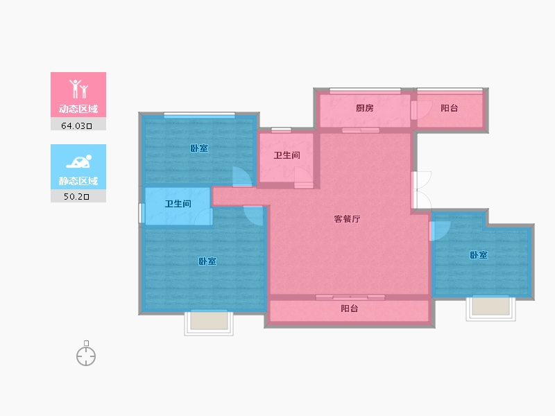 河北省-邢台市-东昇华府-102.20-户型库-动静分区