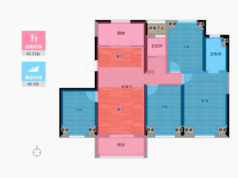 云南省-昆明市-中建龙熙国际-79.81-户型库-动静分区