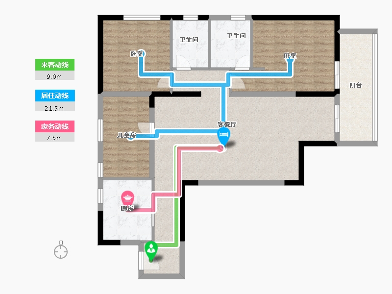 江苏省-南京市-21世纪太阳城银座-102.57-户型库-动静线