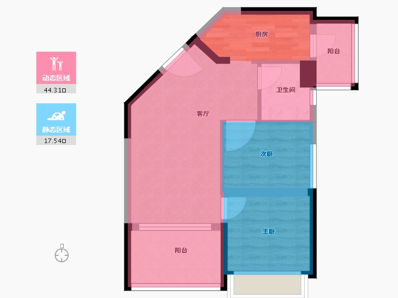 海南省-三亚市-碧桂园珊瑚宫殿-54.19-户型库-动静分区