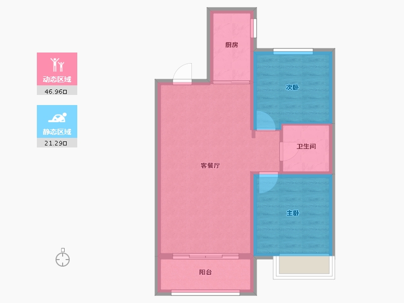 黑龙江省-哈尔滨市-保利·明玥时光-61.15-户型库-动静分区