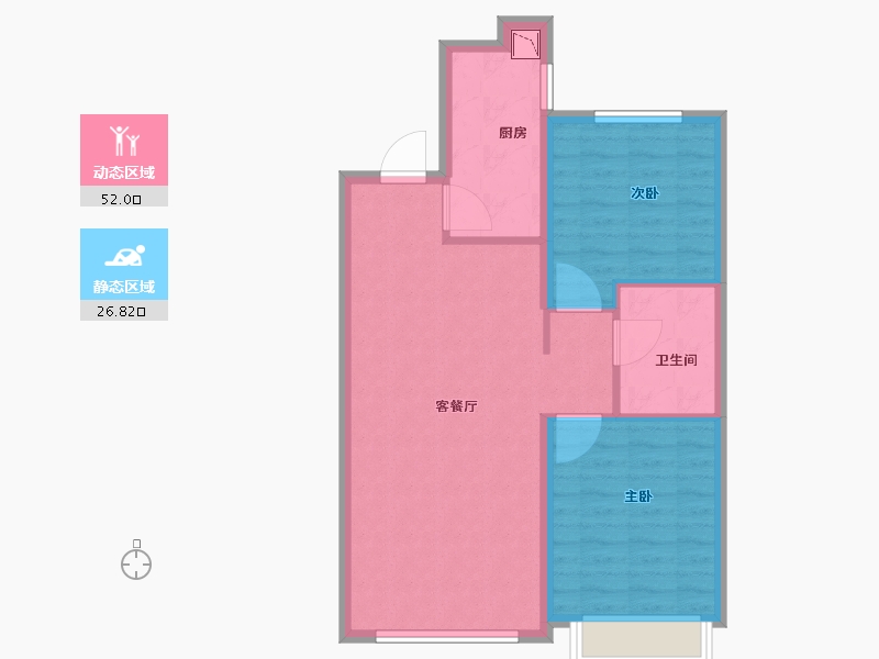 黑龙江省-哈尔滨市-融创城·领域-71.00-户型库-动静分区