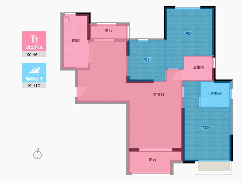 黑龙江省-哈尔滨市-恒大御峰-93.53-户型库-动静分区