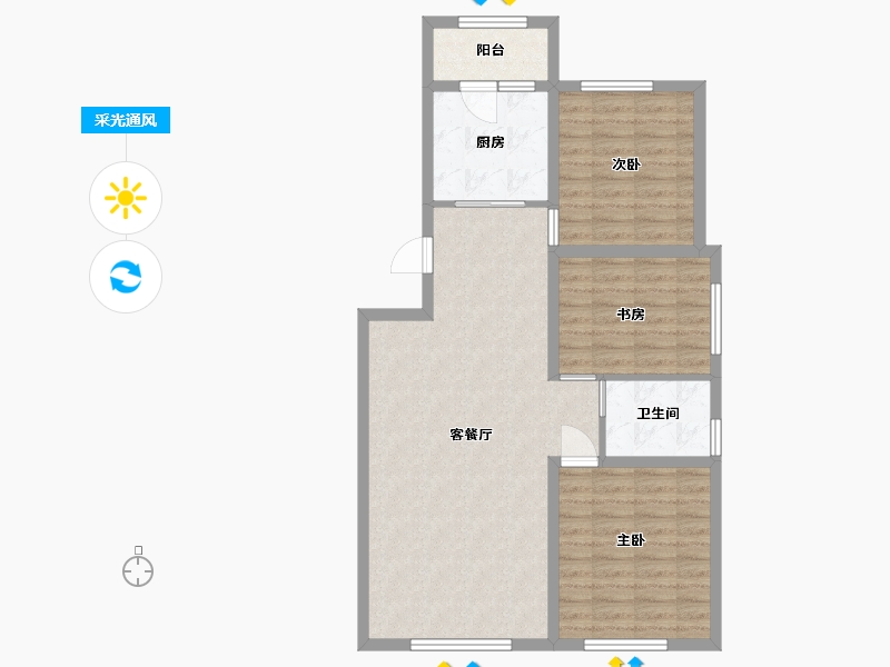 黑龙江省-哈尔滨市-汇龙十九街区-87.00-户型库-采光通风