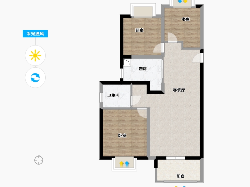 江苏省-南京市-仙林首望城-70.00-户型库-采光通风