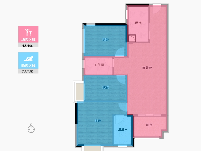 黑龙江省-齐齐哈尔市-南部湾广场-78.96-户型库-动静分区