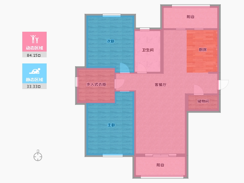 黑龙江省-哈尔滨市-玫瑰湾三期-106.50-户型库-动静分区