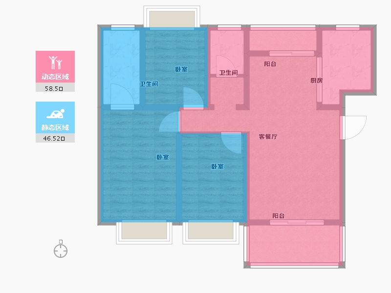 云南省-西双版纳傣族自治州-大兴铭苑-93.32-户型库-动静分区