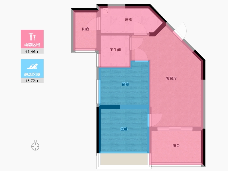 海南省-三亚市-碧桂园珊瑚宫殿-51.34-户型库-动静分区