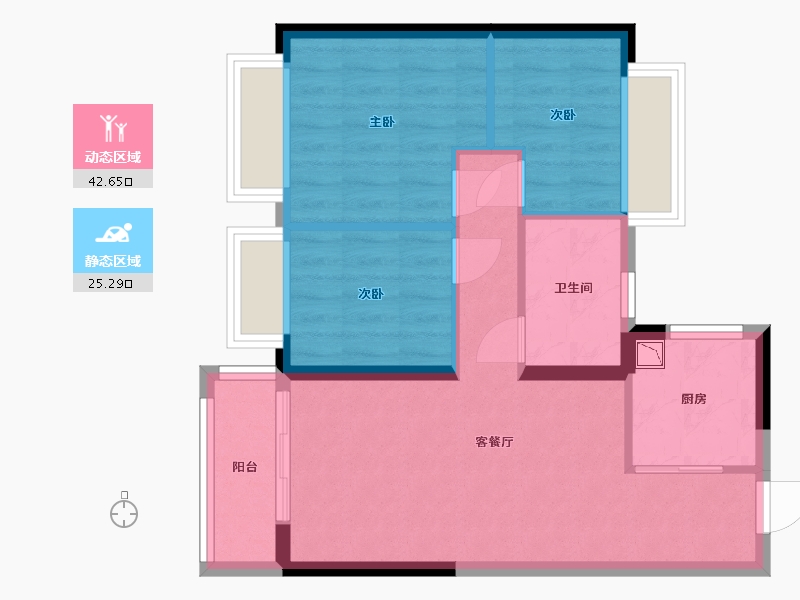 江苏省-南京市-招商名筑-60.34-户型库-动静分区