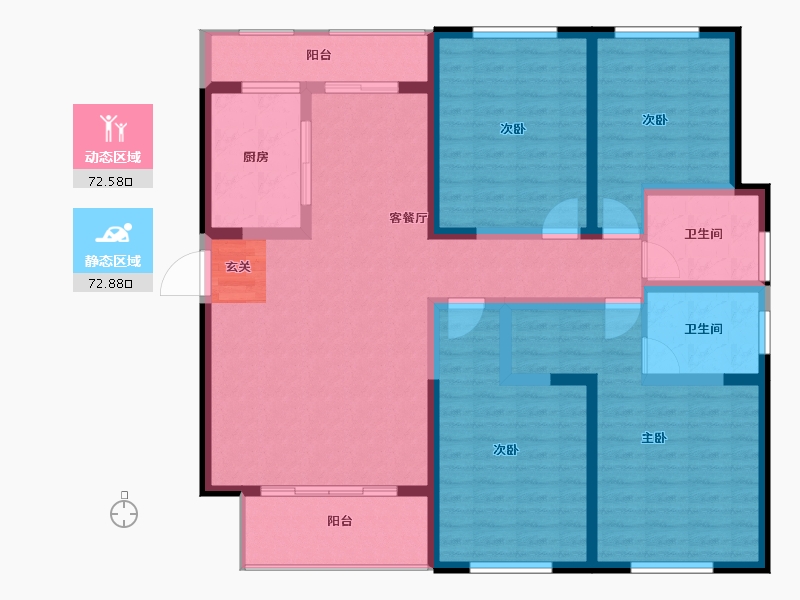 云南省-曲靖市-靖云雅苑-130.00-户型库-动静分区