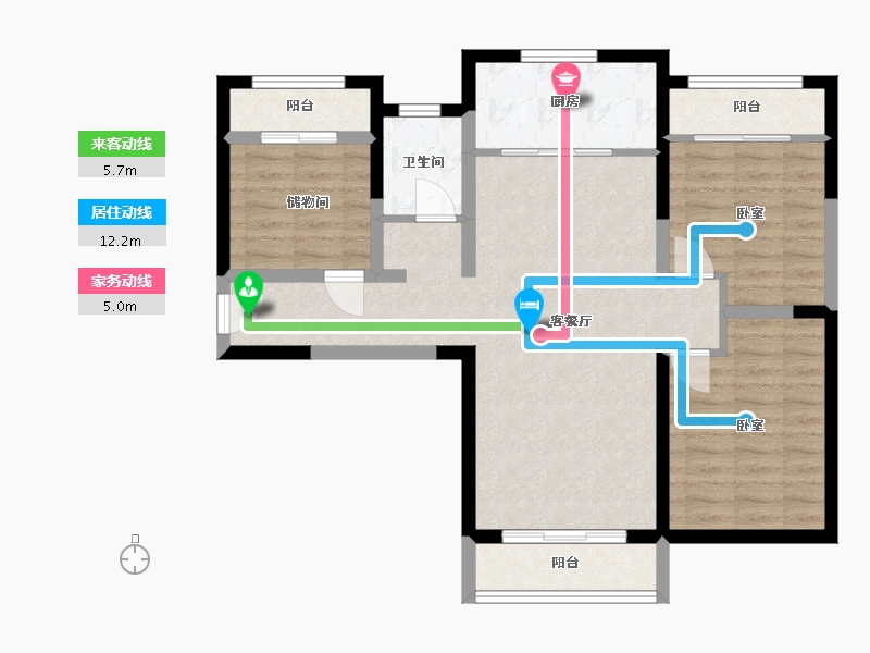 陕西省-西安市-龙腾万都汇-83.18-户型库-动静线