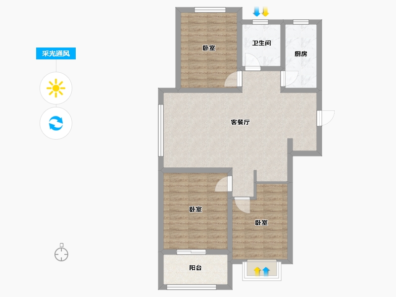 河北省-邢台市-天一港-83.41-户型库-采光通风