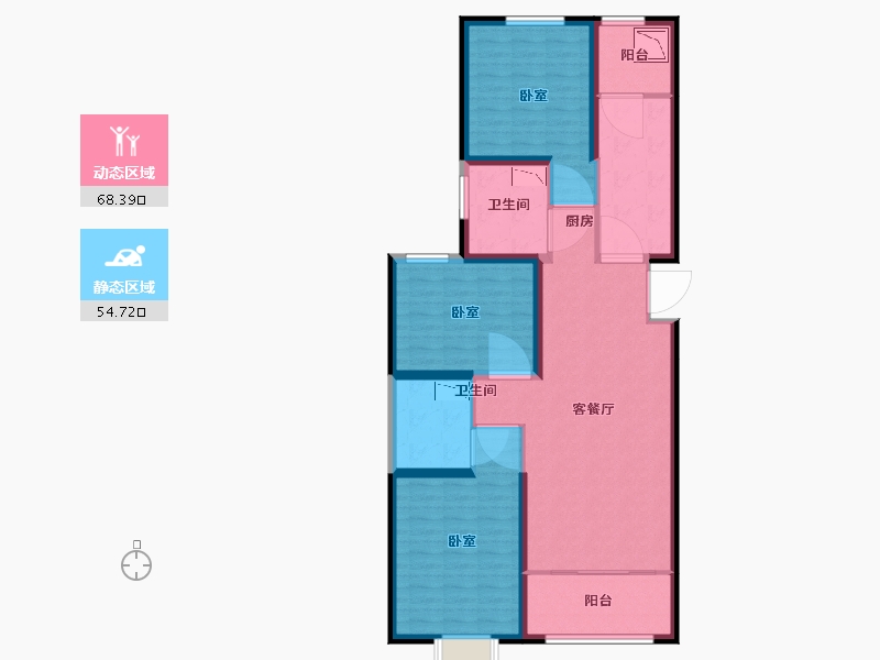 陕西省-西安市-咸阳恒大帝景-109.05-户型库-动静分区