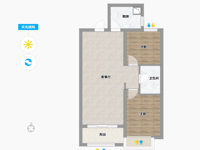 黑龙江省-哈尔滨市-南益·松江春晓-58.11-户型库-采光通风